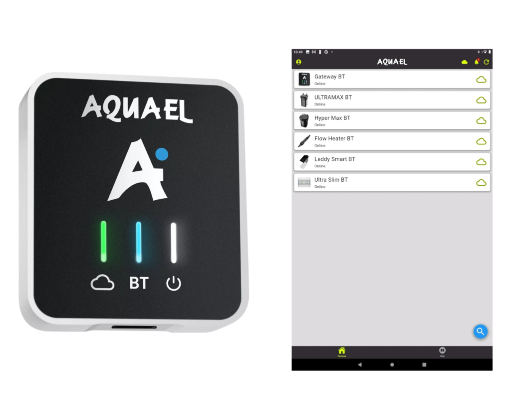 Bramka AQUAEL Gateway BT i aplikacja do obsługi urządzeń akwariowych