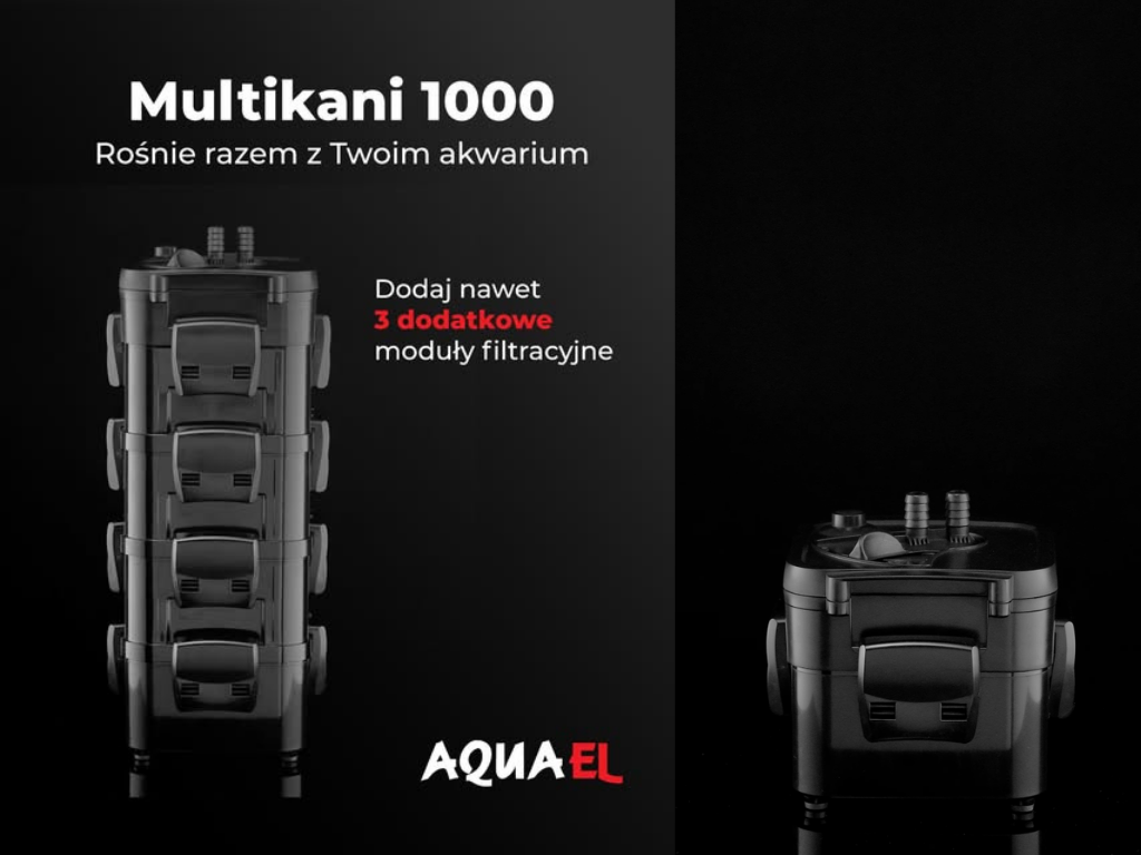 Filtr akwariowy Multikani rozbudowany o dodatkowe moduły
